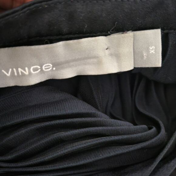 Vince Pleated Blouse Blue Dressy Swing Button Front Long Sleeve Oversized Top XS - Picture 7 of 14